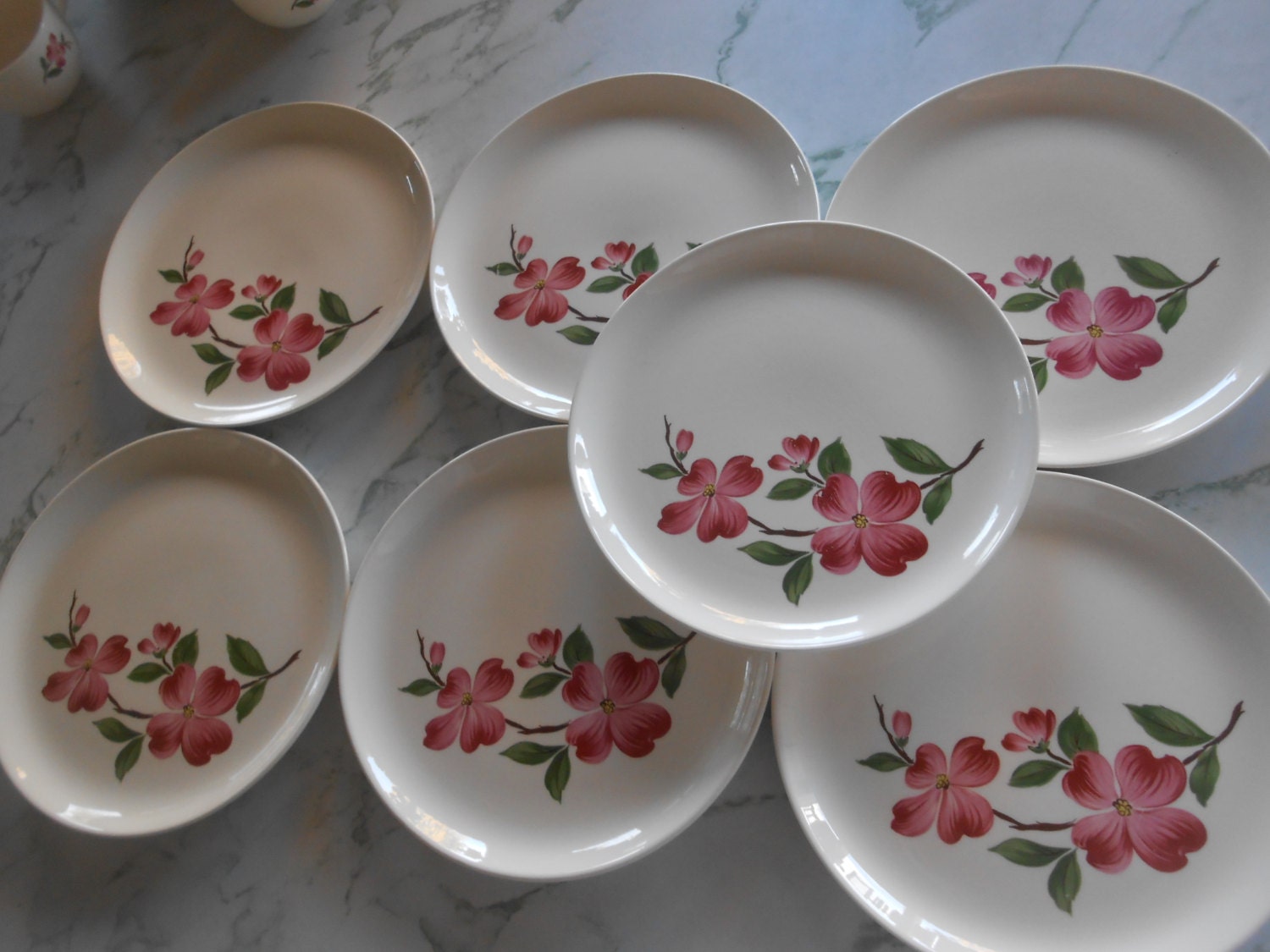 French Saxon China Rose Dogwood pattern dinner by QuaylesNest