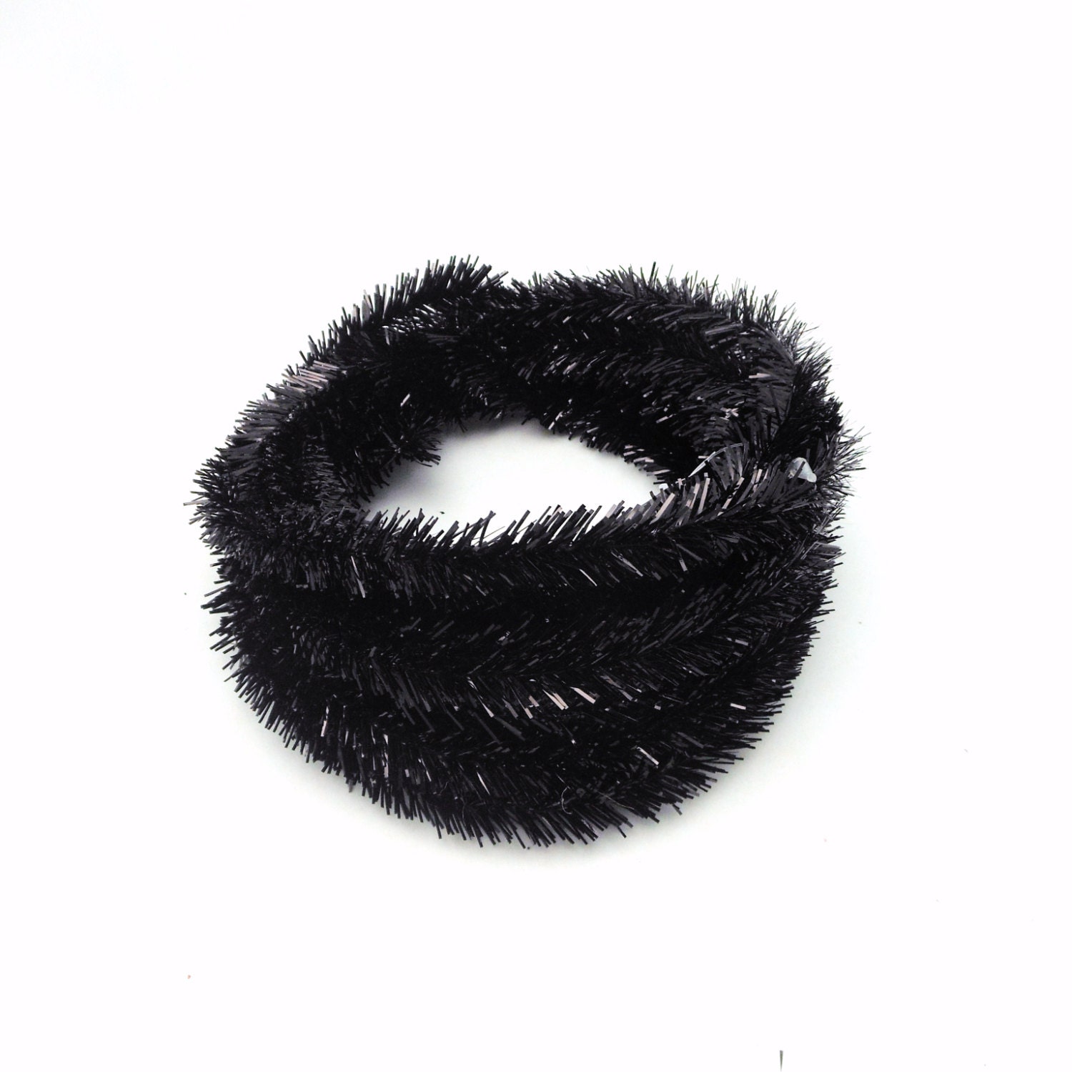 roll of metallic black wired tinsel garland 25 feet roll of metallic black wired tinsel garland 25 feet