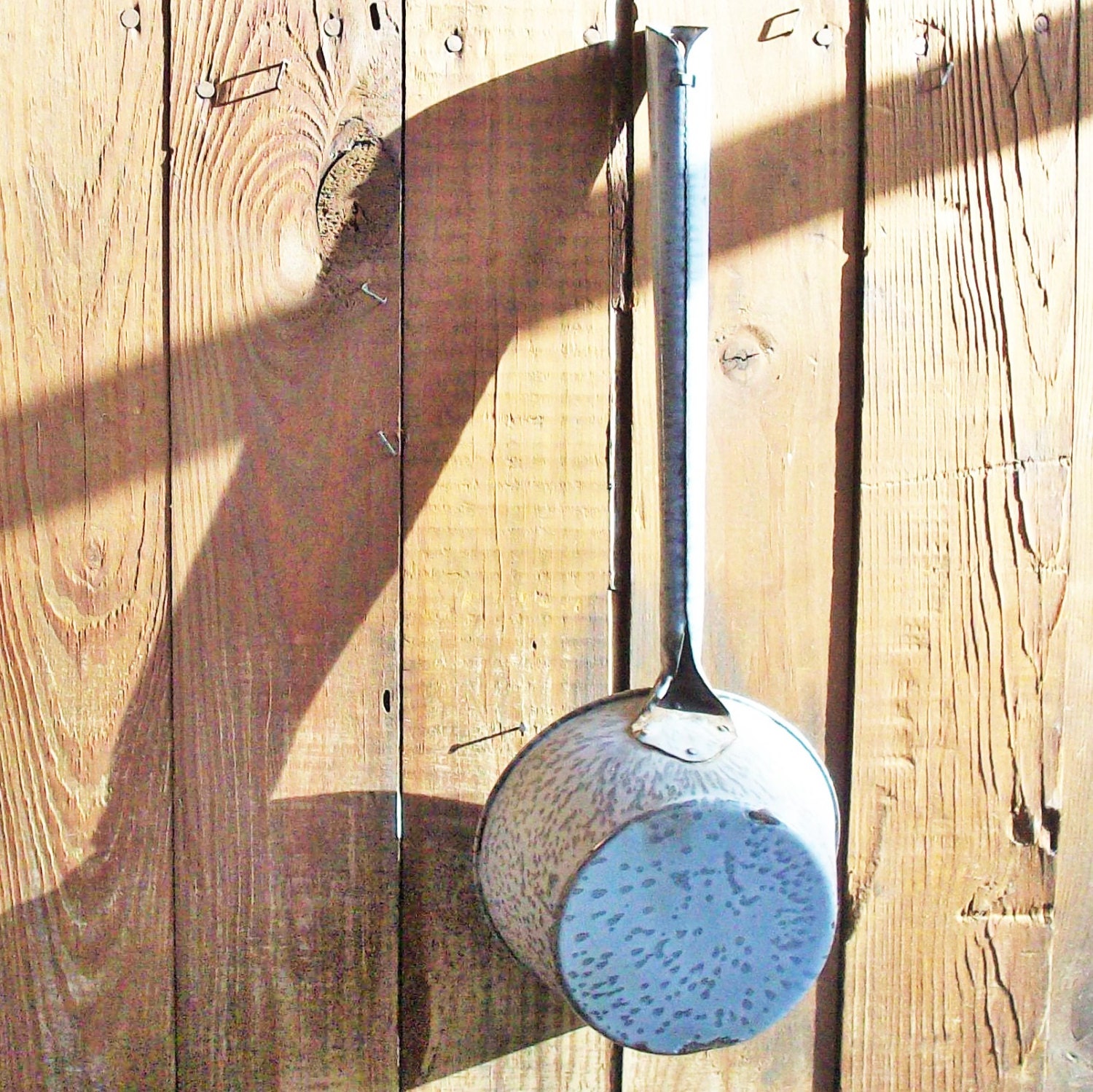 Vintage Enamelware / Round Scoop / Ladle / Charming useful