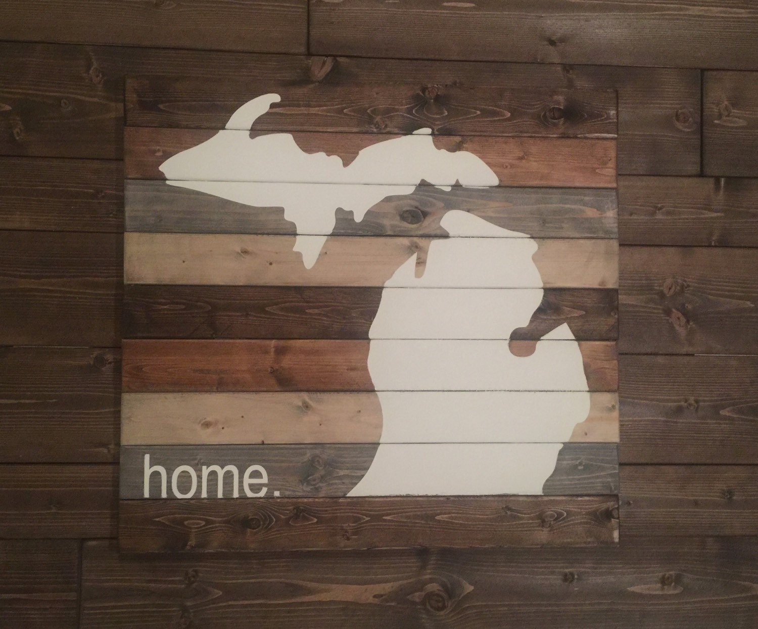 Michigan Home Large Wood Wall Art