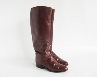 Vintage Riding Boots • Leather Riding Boots • Brown Leather Boots • Brown Riding Boots • Brown Leather Riding Boots • EU 37 • US 6.5 • UK 4