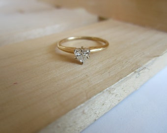 Heart shaped diamond ring etsy