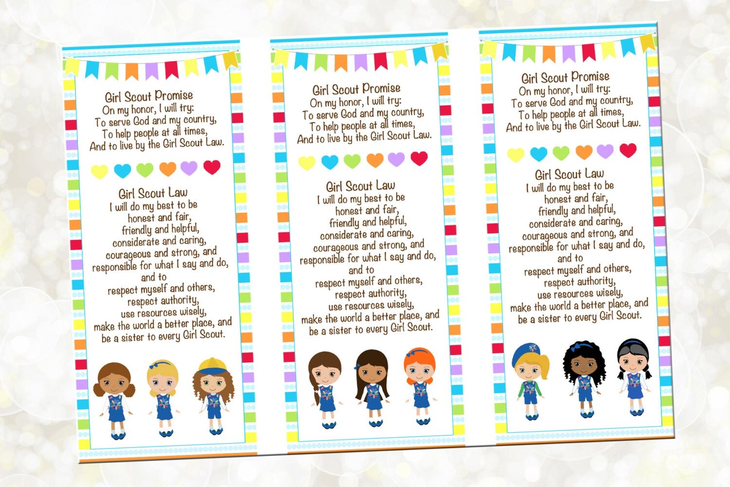 Scout Promise Printable Scout Bookmark by OTPartyPrintables