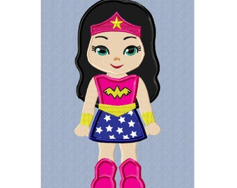 Applique Machine Embroidery Design NO. 89.....Wonder Woman
