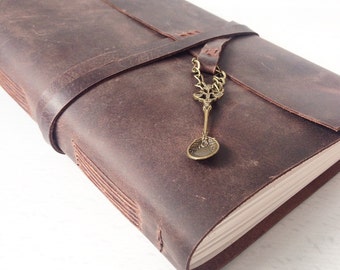 A5 Personalized recipe book, chef gift, large leather journal, custom made cookbook, recipe journal, Christmas gifts for her, gift for him
