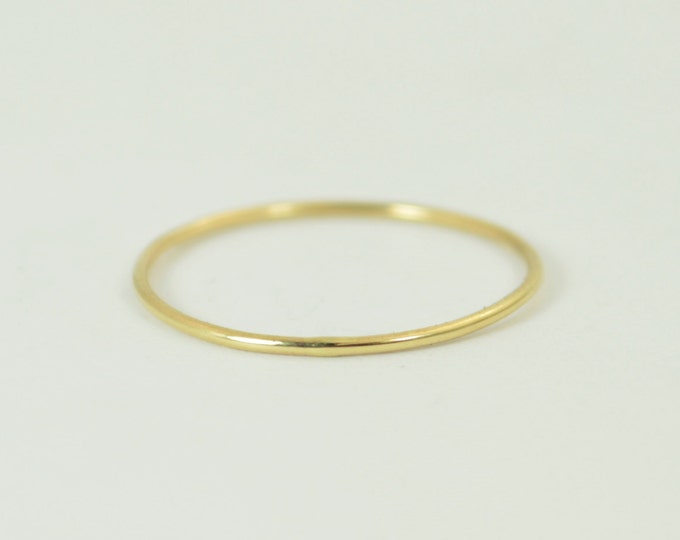 Solid 14k Yellow Gold Ring, Super Thin Stacking, Round Minimal Gold Ring, Yellow Gold Ring, Solid Gold Ring, 14k Gold Ring, Real Gold Ring