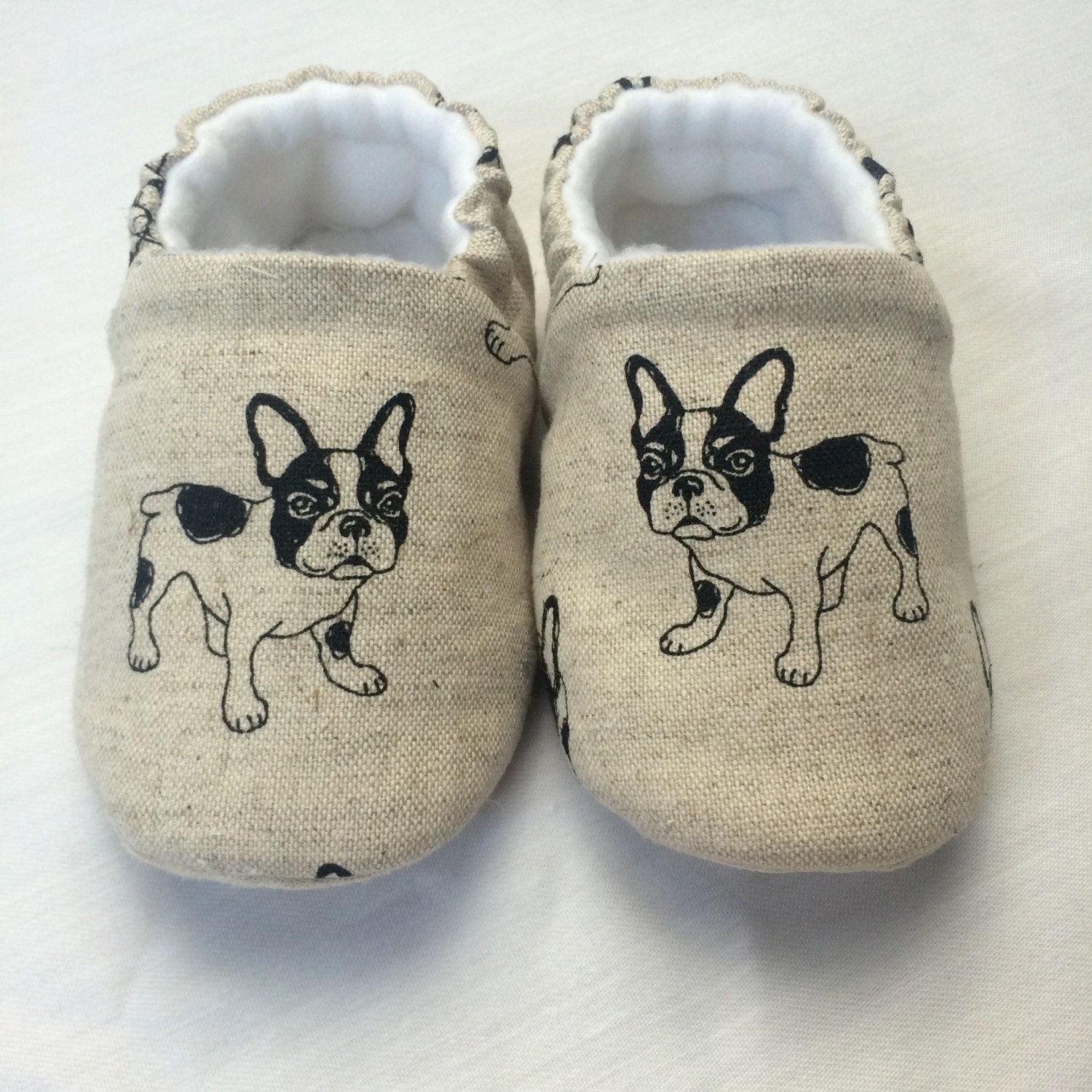Soft sole french bulldog baby shoes crib shoes slip on shoe.