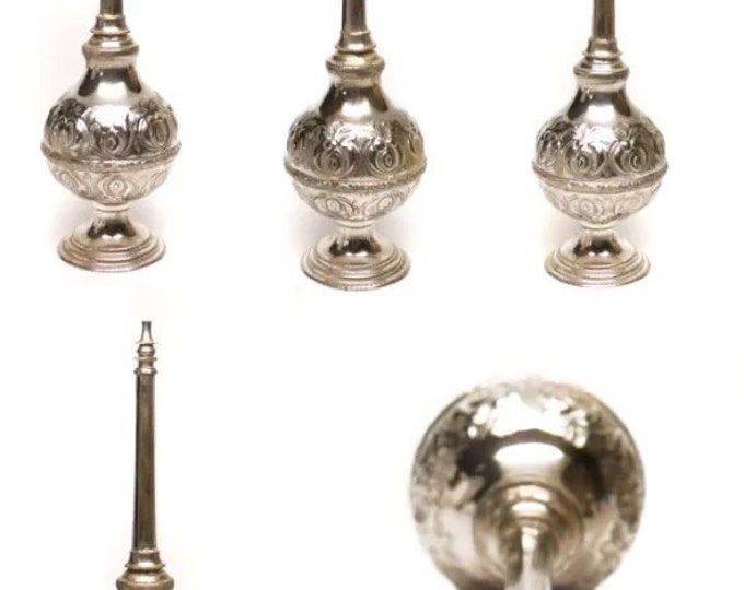 Storewide 25% Off SALE Antique Middle Eastern Ornate Silver Rose Water Sprinkler Featuring Elegant Inscribed Finish Design