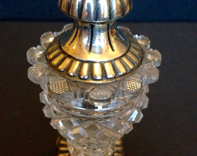 Storewide 25% Off SALE Antique Art Nouveau Van Kempen & Zonen Company Dutch Silver Crystal Salt Shaker Featuring Footed Ball Base With Elega