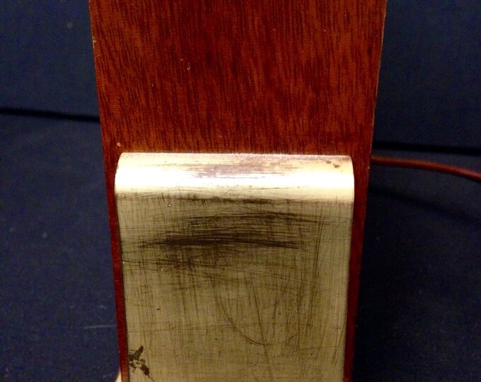 Storewide 25% Off SALE Vintage Seth Thomas Baxter Clock With Stained Oak Wood Finish Featuring Art Deco Rectangular White Face & Brass Accen