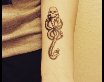 Harry Potter tattoos death eater tattoo dark mark tattoo temporary tattoo fake tattoo