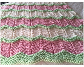 Handmade Knitted Blanket - Throw