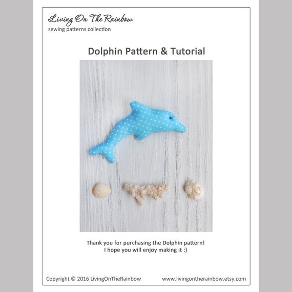 Dolphin Sewing Pattern. Stuffed Animal Sewing Pattern. Stuffed Dolphin ...