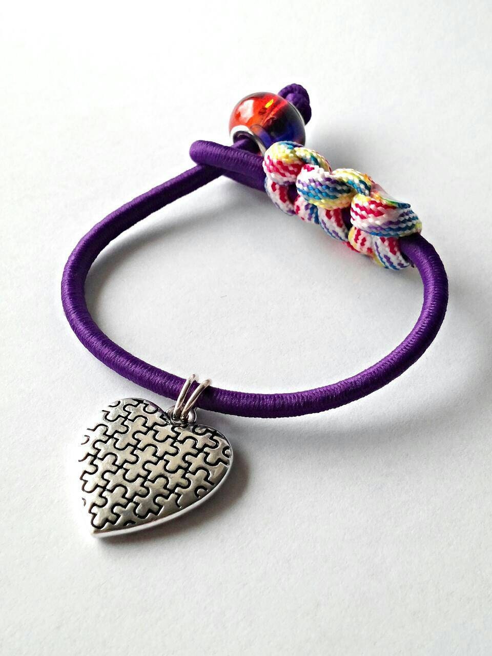 Sale Autism paracord bungee bracelet autism jewelry by GenevasSky