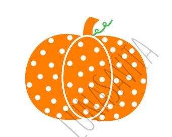 Polka dot Pumpkin SVG, DXF Files for Cricut Design Space, Silhouette Studio, Die Cut Machines, Instant Download of svg, dxf, & jpg