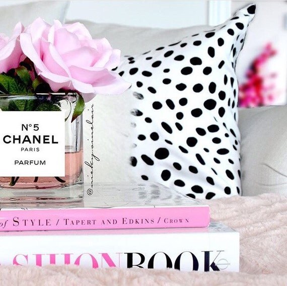 Black and white spot pillow cover by FancyItPretty on Etsy