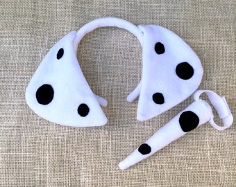 Dalmation Puppy Ears and Tail / Puppy Ears Headband