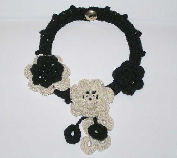 statement necklace pattern crochet pattern Crochet Flower crochet necklace necklace Pletionica by