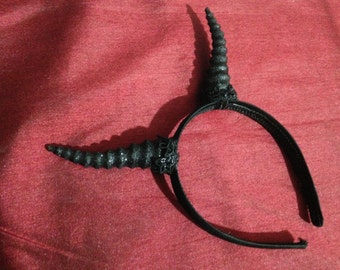 CUSTOM ORDER - Headress with devil horns headband black