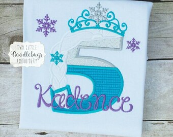Frozen Birthday Shirt-Frozen Princess Birthday Shirt-Disney Trip-Personalized Shirt-Birthday Shirt-Princess Shirt-Princess Crown