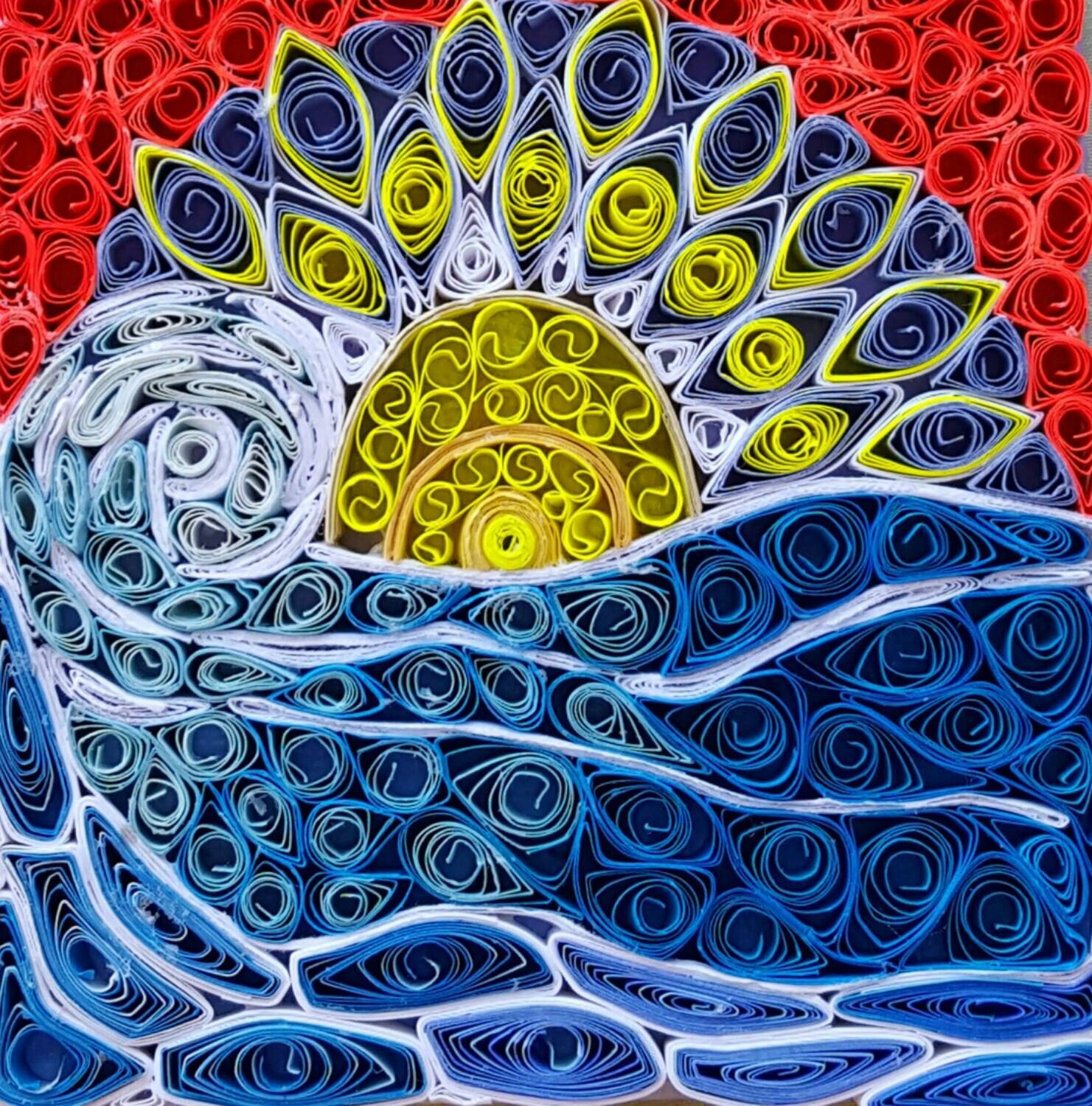 Quilled Wave abstract art quilled mosaic art quilled wave