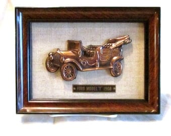 Vintage Ford 3D Picture, 1908 Ford Car Picture Wall Hanging, Car Collector, Gift for Him, laslovelies