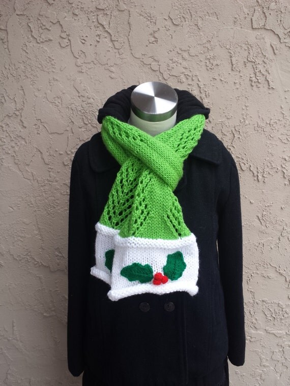 Christmas Knit Scarf Holiday Knit Scarf Knit Scarf Winter