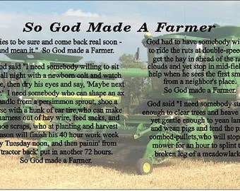 So God Made A Farmer Wood Sign Plaque Canvas by HeartlandSigns