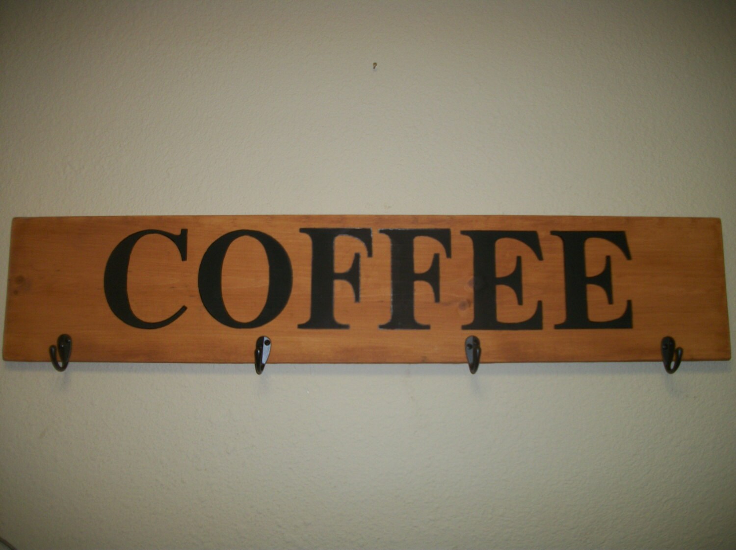 Coffee large wood sign Coffee mug Display Stained by SignReads