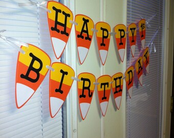Candy Corn banner, Halloween banner, Halloween party, halloween birthday banner, Halloween birthday