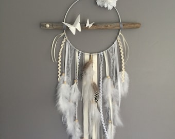 DreamCatcher drift wood, beige, white, ivory color