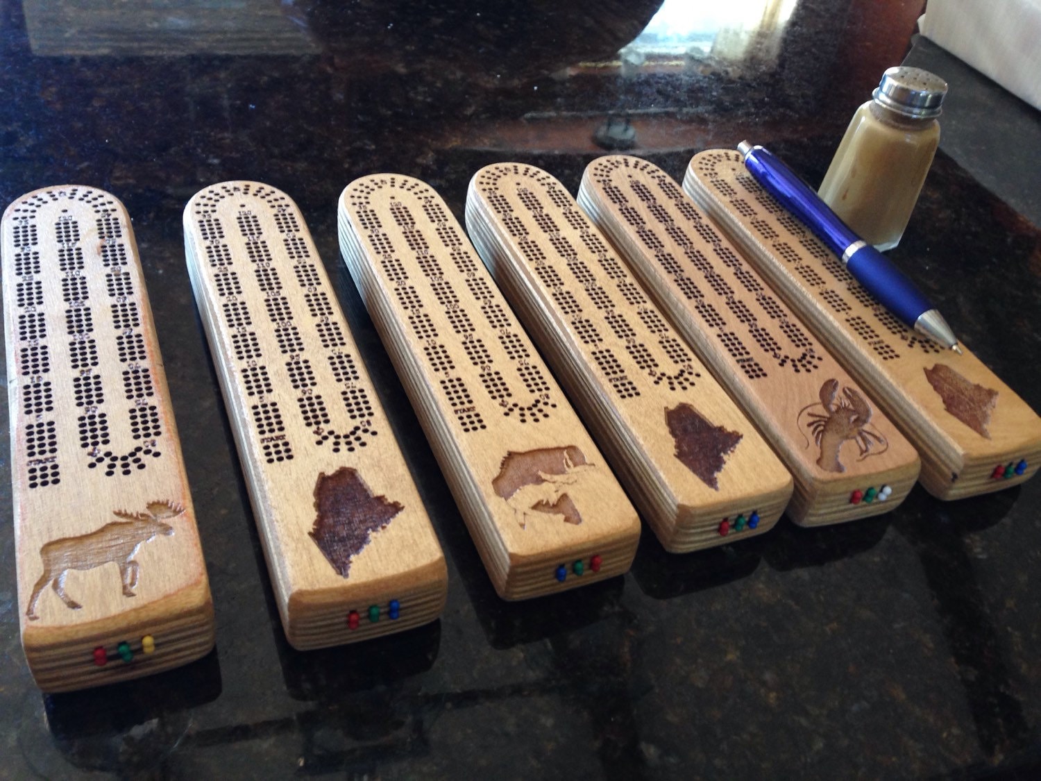 Miniature / Travel size Cribbage boards with customizable