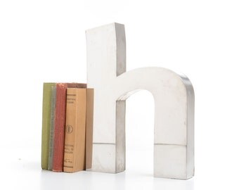 Huge stainless Steel letter H,industrial letter decor, industrial letter sign