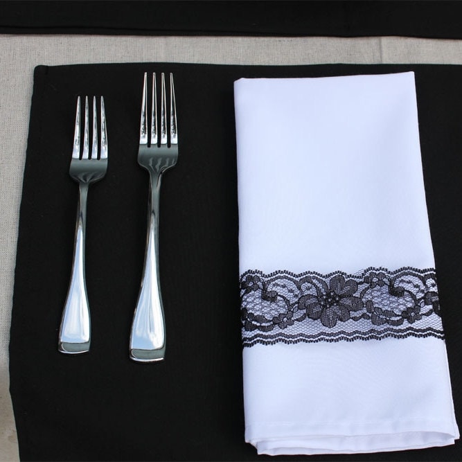 Black Placemat 12 x 16 inches Black Fabric Placemats