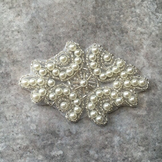 Pearl applique beaded pearl applique iron on applique