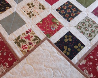 Homemade Floral Throw Quilt