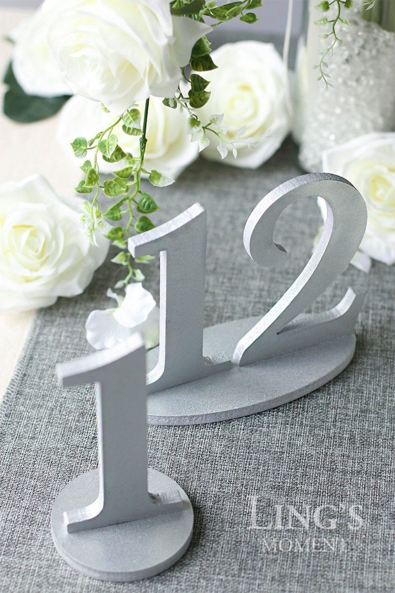 Wedding Table NumbersMetallic Paint or GlitterDetachable