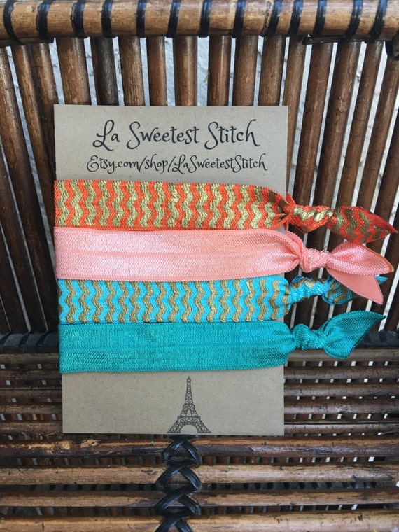 Chevron Print Hair Elastics/Bracelets