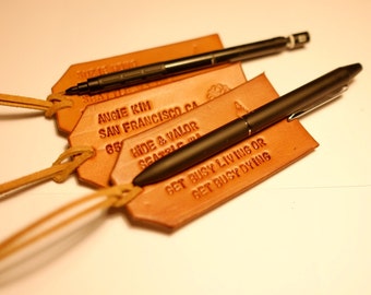 custom leather luggage tags