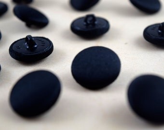 1 Dozen Black Satin Covered Tuxedo Buttons, Vest Button 3/4" 19mm 30L with Sturdy Metal Shank. Also in 11.5mm, 12mm, 15mm and 22mm