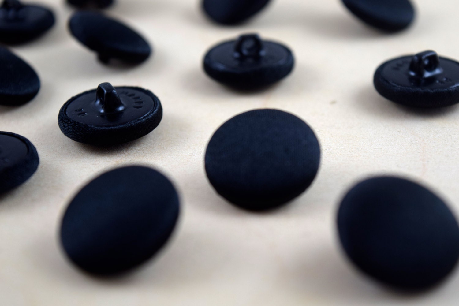 1 Dozen Black Satin Covered Tuxedo Buttons Vest Button