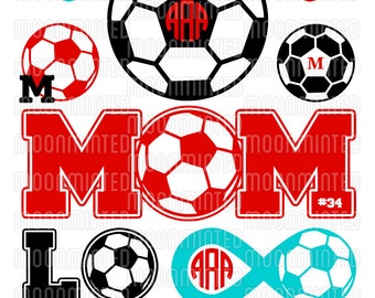 Soccer SVG Cut Files - Monogram Frames for Vinyl Cutters, Screen Printing, Silhouette, Die Cut Machines, & More