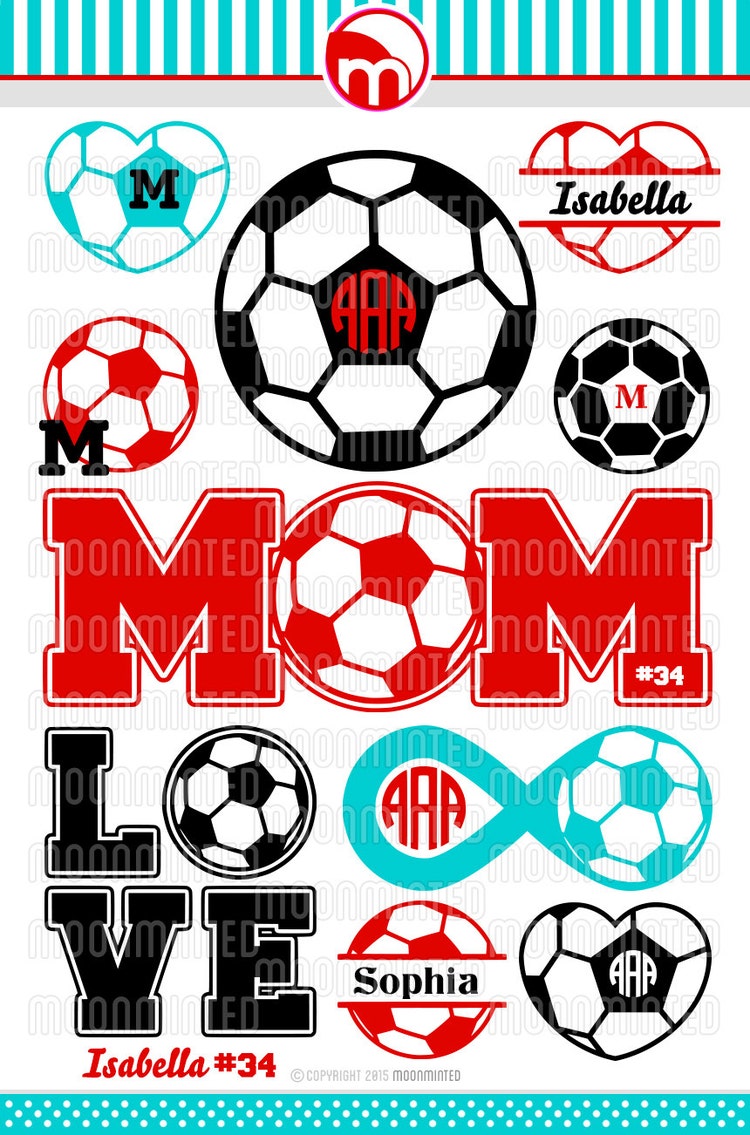 Download Soccer SVG Cut Files Monogram Frames for Vinyl by MoonMinted