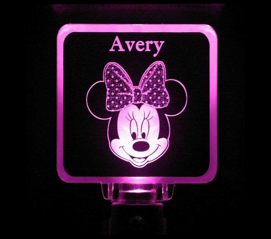 minnie mouse night light personalized girls room minnie mouse projectable night light