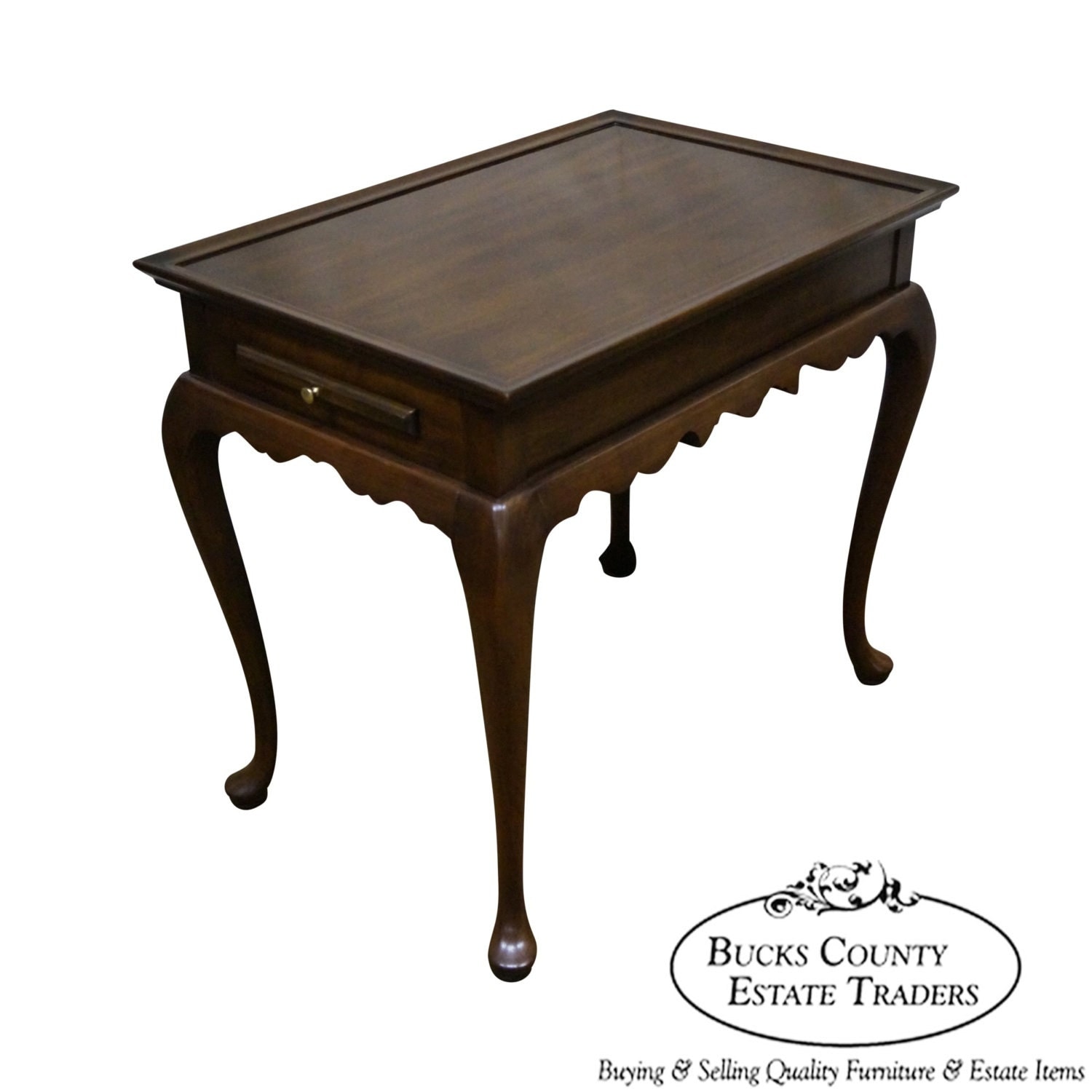 Harden Solid Cherry Wood Queen Anne Style Tea Table Haute Juice