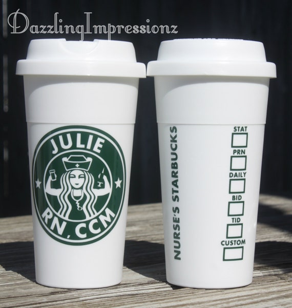 Nurse RN 18 oz coffee tumbler Starbucks