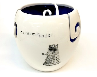 Extra Large XL Doctor Who Yarn Bowl Extermiknit / Don't Blink / Timey Wimey