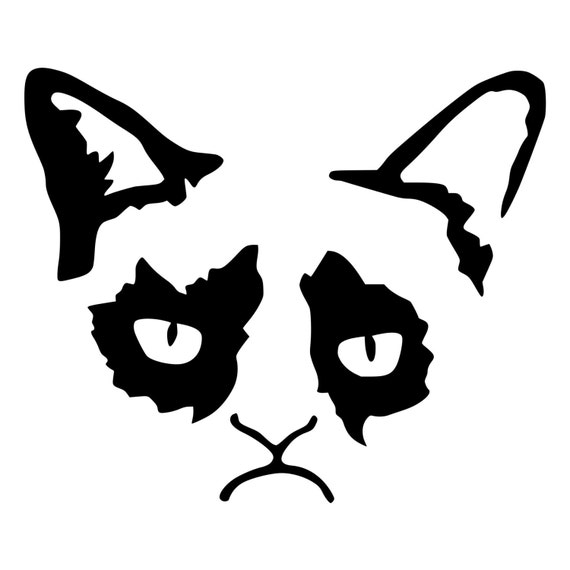 Grumpy Cat Die-Cut Decal Car Window Wall Bumper Phone Laptop