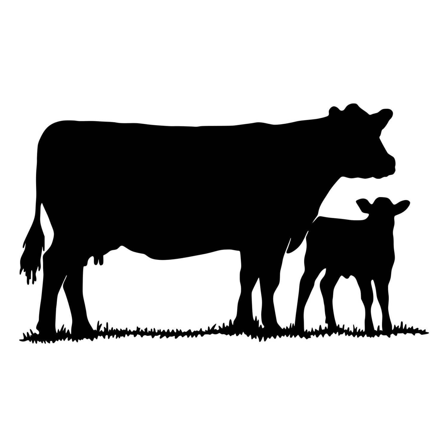 Cow With Calf DieCut Decal Car Window Wall by