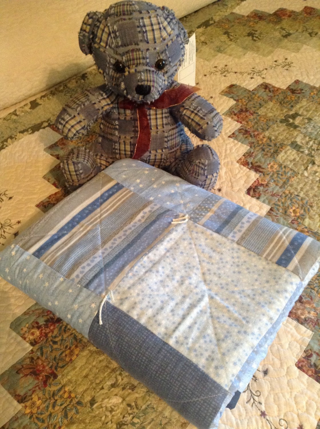 Baby Boy Blue Quilt scattered blues